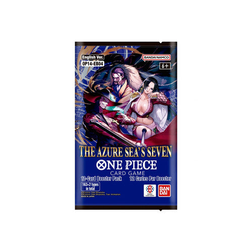 op14 booster pack for 'One Piece' card game with characters on a blue background
